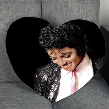 Custom Michael Jackson Pagalvės Užvalkalą Širdies Formos Užtrauktukas Pagalvę Padengti Satin Soft Nr. Išnyks Pagalvės Užvalkalą Namų Tekstilės Dekoratyvinis