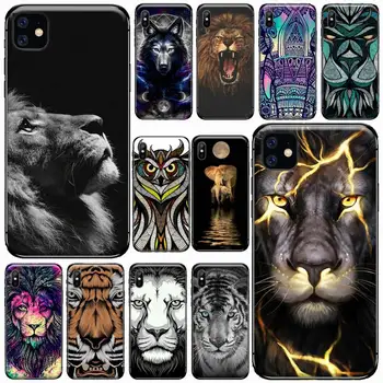 Gyvūnų Liūtas, Vilkas Pelėda Dramblys, Liūtas, Tigras, Telefono dėklas skirtas iPhone 11 12 pro XS MAX 8 7 6 6S Plus X 5S SE 2020 XR mini