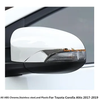 Automobilį atgal išoriniai galinio vaizdo Šoniniai Veidrodėliai antakių Juostelės Padengti klijuoti apdailos skydelis 2vnt Toyota Corolla Altis 2017 m. 2018 m. 2019 m.