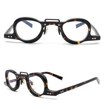 Rankų darbo Acetatas Juoda Rausva Skaitymo akiniai Mados Vyrai Moterys Optinių Rėmelių Vintage Retro Akinių rėmeliai
