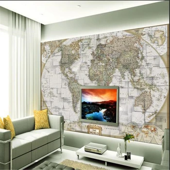 Beibehang Užsakymą tapetai 3d stereoskopinis pasaulio žemėlapyje, TV foną, sienos popieriaus gyvenimo kambario, miegamasis freskomis papel de parede blizgučiai