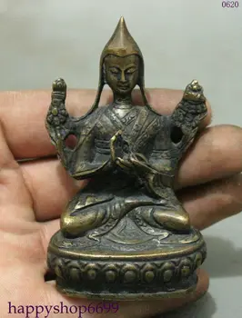 Tibeto Tantra Budistų Senas Grynas Bronzos Je Tsongkhapa Budos Statula