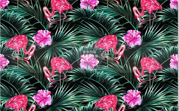 Šiaurės 3D Gėlių Tapetai Flamingo Sienos Freskos už Kambarį Miegamojo Sienų Dangos, Rankomis Dažyti Gėlių Sienos Popieriaus Rulonų