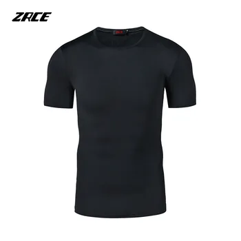 ZRCE vyriški marškinėliai Suspaudimo Marškinėliai trumpas rankovėmis viršūnes Veikia Sporto Rashgard Salė, Dviračių Drabužių Mokymo Sportinę aprangą