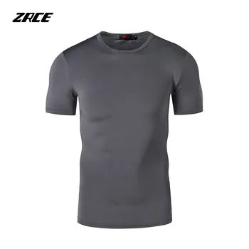 ZRCE vyriški marškinėliai Suspaudimo Marškinėliai trumpas rankovėmis viršūnes Veikia Sporto Rashgard Salė, Dviračių Drabužių Mokymo Sportinę aprangą