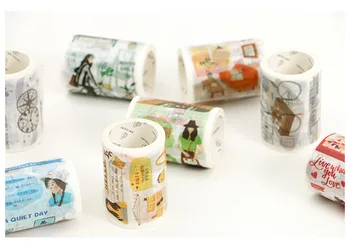 1X Spalvinga Washi Tape Japonų Popieriaus 