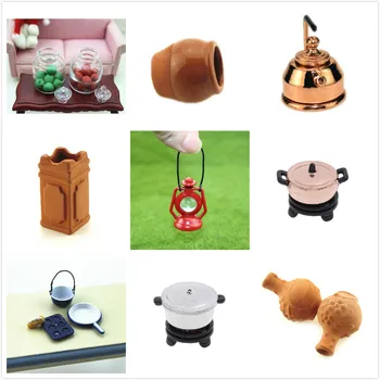 1/12 Lėlės Namas Miniatiūriniai Priedai Įvairių Stilių Mini Puodą Modeliavimas Baldai Butelis Banką Kichen Doll House Dekoro