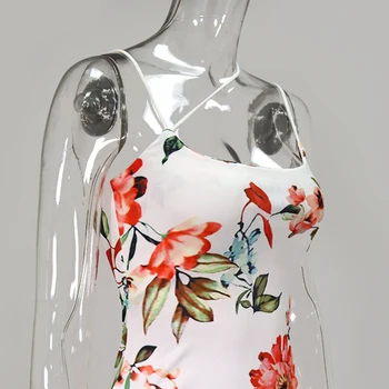 Gėlių Midi Suknelė Moterims Seksualus Spagečiai Dirželiai Backless Bodycon Šalis Suknelės Vasaros Slim Fit Spausdinimo Ilga Suknelė 2021 Naujas