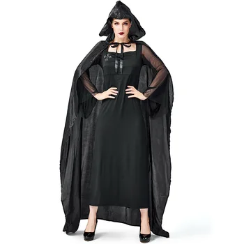 Deluxe Gotikos Ragana Kostiumų Suaugusių Moterų Halloween Carnival Miręs Ragana Vaidmenų Žaidimas Žaisti Cosplay Moteris Išgalvotas Suknelė