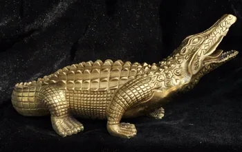 Kinija FengShui Žalvario, Bronzos gyvūnų Krokodilų Aligatorius, Krokodilas, Kaimanų Statula