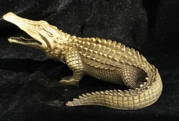 Kinija FengShui Žalvario, Bronzos gyvūnų Krokodilų Aligatorius, Krokodilas, Kaimanų Statula