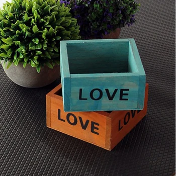 Mielas spalvos daugiafunkcį dėžutė medinė Pen konteinerių mažos meilės mėsingos gėlių mini talpinimo Darbastalio apdaila