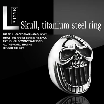 Titano plieno žiedas 1pcs kūrybos pora vyrų kaukolės žiedas papuošalai iš nerūdijančio plieno žiedas, ne nyksta, nealergiška