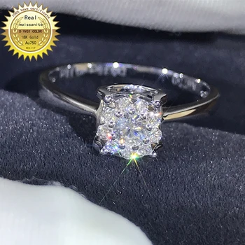 18K goldr žiedas 1ct D VVS moissanite Sužadėtuvių žiedas&Vestuvių Papuošalai su sertifikato 018