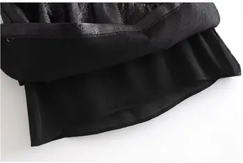 HCBLESS 2018 m. rudenį naujų moterų sluoksniuotos susiėmę ryškios šilko trumpas sijonas žodį mini sijonas