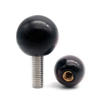 1Pcs M12 Nerūdijančio Plieno sferiniai bakelite Apvalios galvos Vertus varžtai 40mm OT Mažas Mygtukas rankena varžtas varžtas 55mm-100mm L juoda