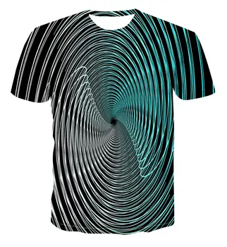 Karšto pardavimo naujas 3D spausdinimo T-shirt kūrybinis dizainas vertigo, Viršuje vyriški trumpomis rankovėmis mados tendencija universalus gatvės stiliaus gražus