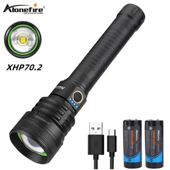 Aloenfire H32 xhp70.2 labiausiai galingas žibintuvėlis usb Taktinis Zoom P70.2 LED Žibintuvėlis šviesos Naudojimo 26650 Didelis baterijos