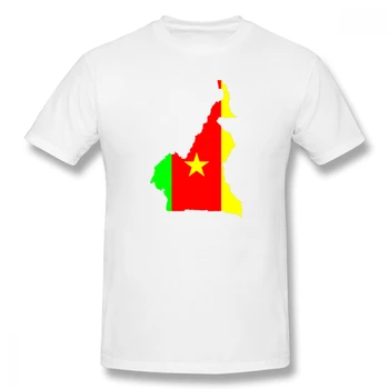 Kamerūnas Žemėlapis, Vėliava, Kamerūnas (2) Juokinga Naujiena Vyrų Pagrindinio trumpomis Rankovėmis T-Shirt R202 Tees Europos Viršūnių Dydis