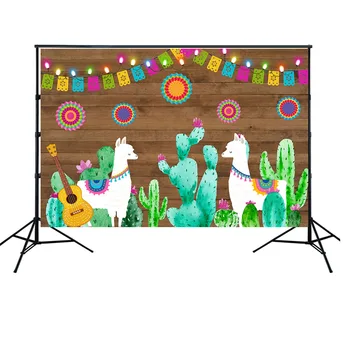 HUAYI fiesta šalis fone meksikos Fiesta teminius Muzikos Festivalis karnavalas Kaktusas šalies medinių sienų dekoras nuotrauka fone W-1953