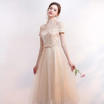 2018new akcijų plius dydis moteris nėščia vestuves Bridesmaid Dresses organza sexy romantiška linija, šampanas suknelės jyx8106