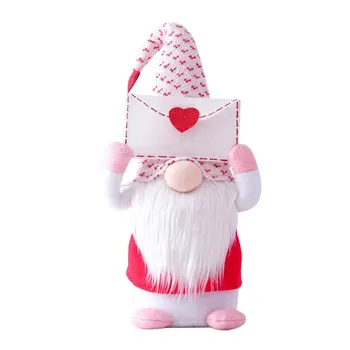 Rankų darbo Pliušinis Gnome Lėlės Šeimos Valentino Dieną Išpažinties Dovaną Šalies Namų Dekoratyvinės Lėlės _WK
