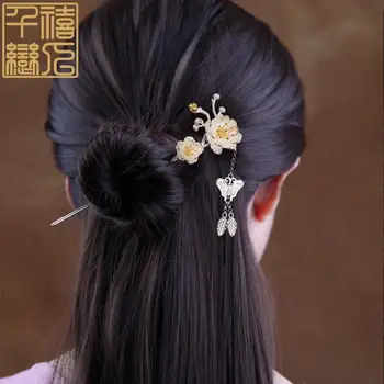 Originalaus dizaino kūrybos bijūnas gėlių staigius Kinijos retro pakabukas drugelis šviesos prabanga žavesio lady sidabro papuošalai