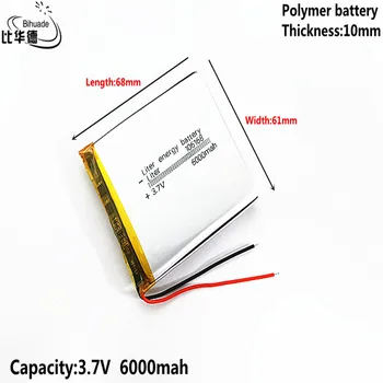 Geras Qulity 3.7 V,6000mAH 106168 Litro energijos baterija Polimero ličio jonų / Li-ion baterija tablet pc BANKAS,GPS,mp3,mp4