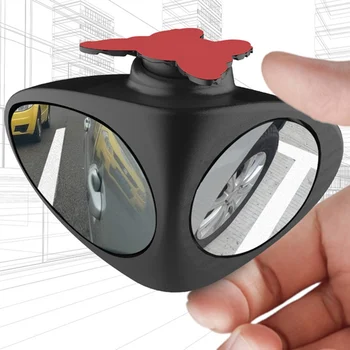 2 in 1 Automobilis aklojoje Veidrodžių Plataus Kampo Veidrodis 360 Sukimosi Reguliuojamas Išgaubti išoriniai Veidrodėliai Peržiūrėti priekiniai varantys Automobilių veidrodėliai