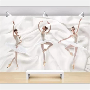 Beibehang Tapetai užsakymą didelio masto high-end 3D stereo modernus minimalistinio baleto šokių kambario šilko freskos fone sienos
