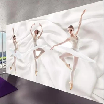 Beibehang Tapetai užsakymą didelio masto high-end 3D stereo modernus minimalistinio baleto šokių kambario šilko freskos fone sienos