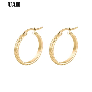 UAH 2019 naujas nerūdijančio plieno papuošalai, auskarai Aukso spalvos moteriška mada juvelyrika paprasta auskarai ausies žiedas mažas