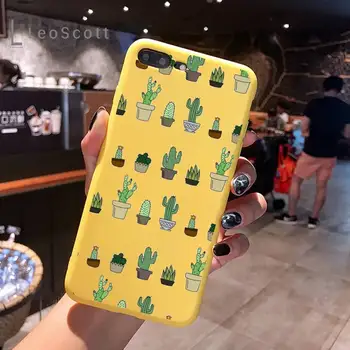 Gražus kaktusas Telefono dėklas Geltona Saldainiai Spalvos iPhone 6 7 8 11 12-os mini pro X XS XR MAX Plus