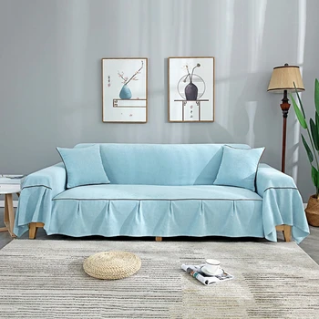 Galima skalbti Sofa Padengti su Sijonu mėlyna dryžuotas sofa Slipcover Europos Stiliaus Fotelis Sofa Apima Kambarį Raštas Baldai