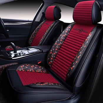 Visiška PU Oda automobilių sėdynės padengti linų pluošto auto sėdynės apima Audi a1 a3 a4 allroad quattro tt a6l a6allroad