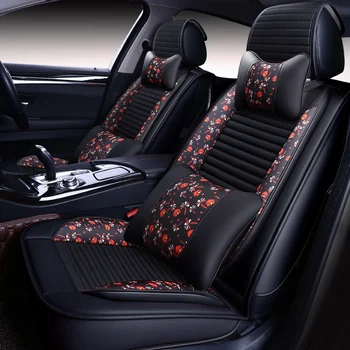 Visiška PU Oda automobilių sėdynės padengti linų pluošto auto sėdynės apima Audi a1 a3 a4 allroad quattro tt a6l a6allroad