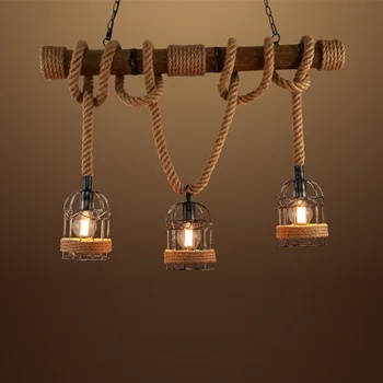 LukLoy Bambuko Medienos Pramonės Sieniniai šviestuvai LED Virtuvės Žibintai LED lempos Kabo Lempos, Lubų Šviestuvai, Miegamojo Apšvietimas Šviestuvai