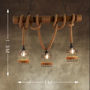 LukLoy Bambuko Medienos Pramonės Sieniniai šviestuvai LED Virtuvės Žibintai LED lempos Kabo Lempos, Lubų Šviestuvai, Miegamojo Apšvietimas Šviestuvai