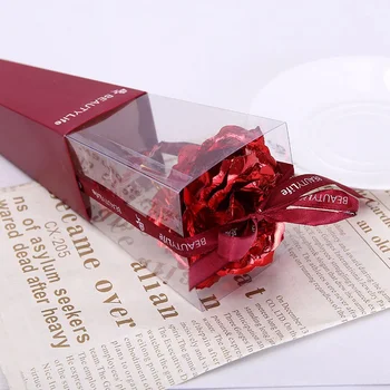 Aukso Folija Padengta Rožių Vestuvių Dekoravimas Golden Rose Artimųjų Artificiales Dirbtinių Gėlių Asmeninį Valentino Diena Dovana