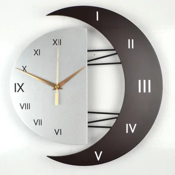 Meno sieninis laikrodis mados kūrybos mėnulio nuotrauką rėmo kabo laikrodis silent kvarcinis laikrodis sieninis laikrodis modernus dizainas, kambario dekoro
