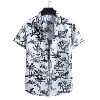 Derliaus Vyrams Marškinėliai Megztinis Trumpomis Rankovėmis Havajų Paplūdimyje Gėlių Drabužiai Vyrams Golfo Marškinėliai Paplūdimys Marškinėliai Vyrams Vasaros 2021