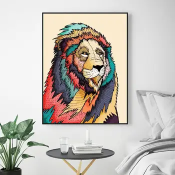 Regal liūtas Gyvūnų Meno Nuotraukas Spausdina Namų Dekoro Sienos Plakatas Apdaila Už Kambarį
