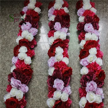 SPR vestuvių arch stalo runner gėlių sienos etape fone dekoratyvinis didmeninė dirbtinių gėlių stalo puošmena 10vnt/daug