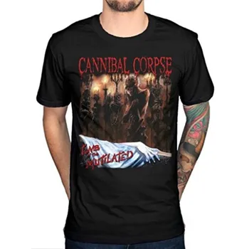 Kanibalas Lavonas Kapas Sužaloto Pasaulio Zombių Butchered At Birth Skeleto 26 Vyrų Mados T-shirt