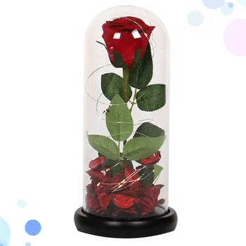 Stiklo danga LED Šviesos Modeliavimo Nemirtingas Rose Darbalaukio Ornamentu Valentino Diena Pristatyti Namų Dekoro Panele be Tešlą