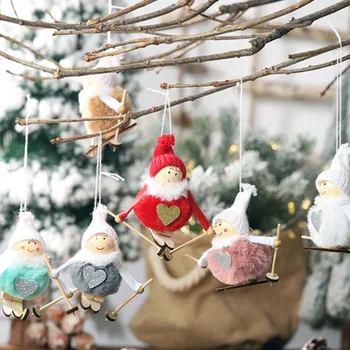 Naujai Slidinėjimas Pliušinis Angelas Kalėdų Pakabukas Lašas Ornamentu Atostogų Švenčių Namų Dekoro Helovinas Lašas Laivybos