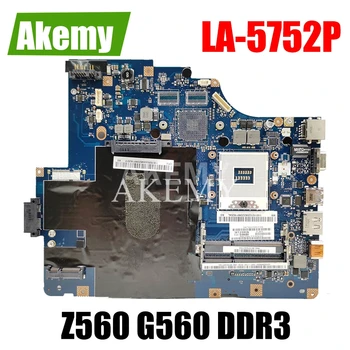 AKEMY NIWE2 LA-5752P Pagrindinė plokštė Lenovo Ideapad Z560 G560 nešiojamas plokštė DDR3 Be HDMI Port