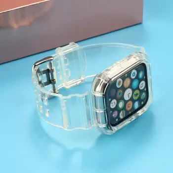 Aišku, Skaidrus Diržu, Apple Watch Band 5 4 38 40 42 44mm Silikono Sporto Žiūrėti Juostos iWatch 4 3 2 1 38mm 42mm Dangtis