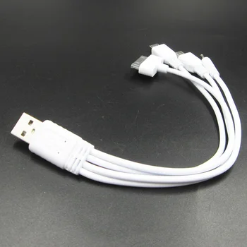 Premium Baltas 4 in 1 Automobilis, Mini USB Įkroviklis adapteris aux kabelis 2.0 Sinchronizuoti DUOMENIS projektorius