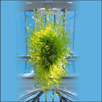Aukštos Lubos, Dekoratyvinės Individualų Žalia Murano Stiklo Pūsto Stiklo Kabo LED Šviestuvais, Namų Dekoro